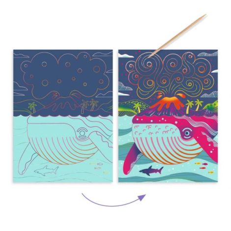 Joc creativ de razuit Fauna marina, Djeco - poza 5