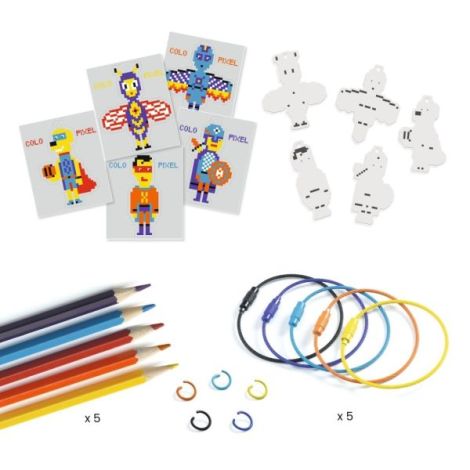 Joc creativ DIY Brelocuri eroi, Djeco - poza 3