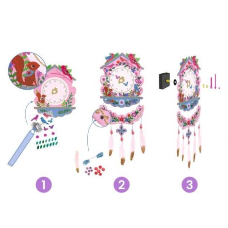 Joc creativ DIY Ceas de perete, Djeco - poza 5