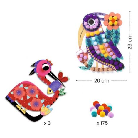 Joc creativ pasari cu bilute, Djeco - poza 2