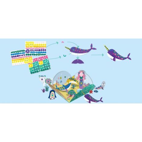 Joc creativ Stick N Play cu scene 3D si stickere repozitionabile - Animale polare si marine - poza 2