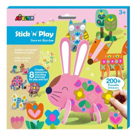 Joc creativ Stick N Play cu scene 3D si stickere repozitionabile - Gradina Secreta - poza 1