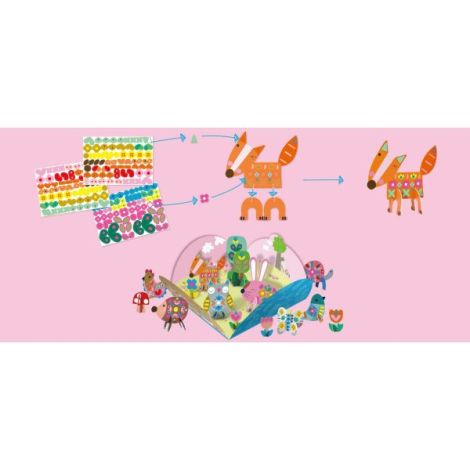Joc creativ Stick N Play cu scene 3D si stickere repozitionabile - Gradina Secreta - poza 2