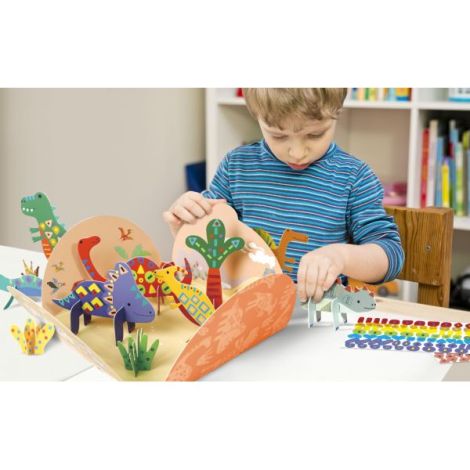 Joc creativ Stick N Play cu scene 3D si stickere repozitionabile - Lumea Dinozaurilor - poza 2