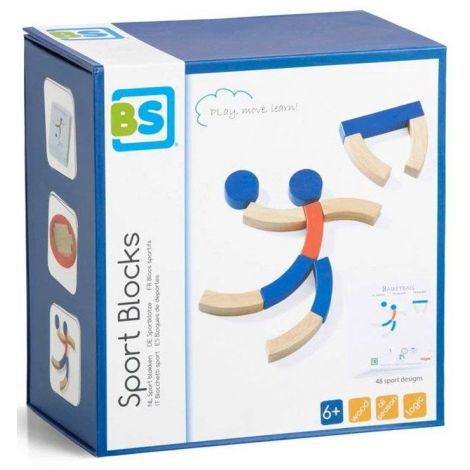 Joc de constructie din lemn, Sportivi Buitenspeel piese, 6 ani+, BStoys GA254 - poza 5