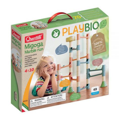 Joc de construcție educativ Migoga Marble Run Bio, 3-6 ani, Quercetti Q86535 - poza 1
