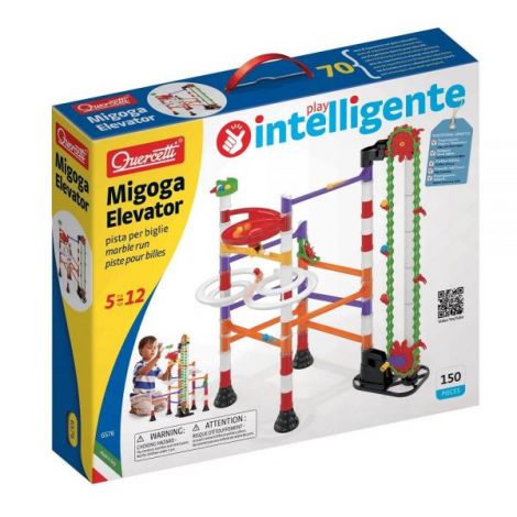 Joc de construcție educativ Migoga Marble Run Elevator, 5+ ani, Quercetti Q06576 - poza 1