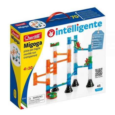 Joc de construcție educativ Migoga Marble Run Transparent, 4-10 ani, Quercetti Q06546 - poza 1