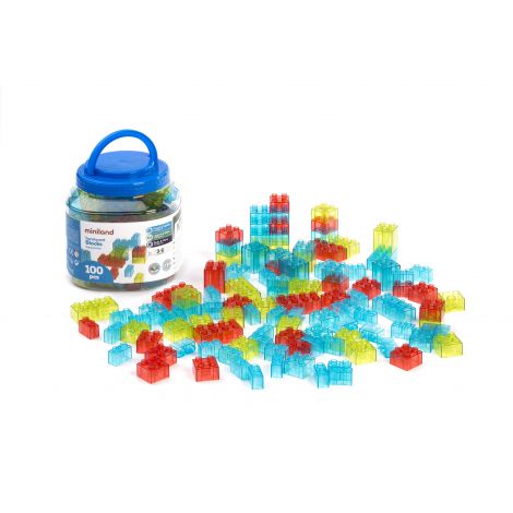 Joc de constructii cu 100 piese translucide - poza 1