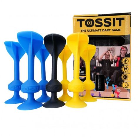 Joc de Darts cu Ventuze, Tossit, set de 7, albastru-galben - poza 1