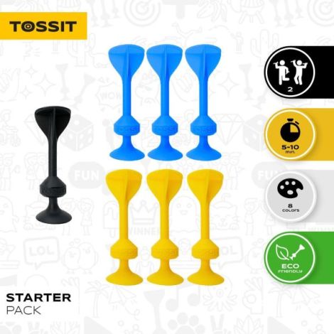 Joc de Darts cu Ventuze, Tossit, set de 7, albastru-galben - poza 2
