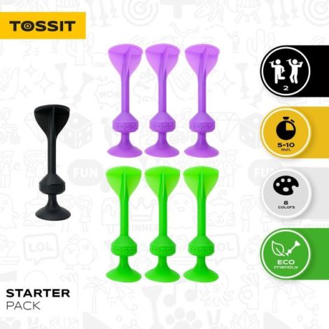 Joc de Darts cu Ventuze, Tossit, set de 7, mov-verde - poza 2