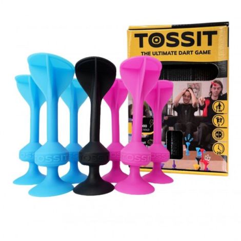 Joc de Darts cu Ventuze, Tossit, set de 7, roz-bleu - poza 1