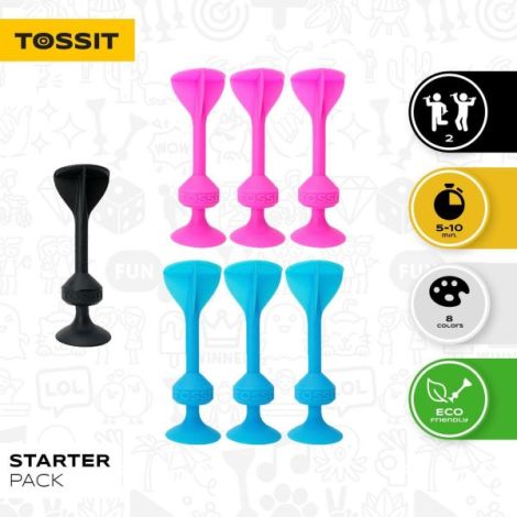 Joc de Darts cu Ventuze, Tossit, set de 7, roz-bleu - poza 2
