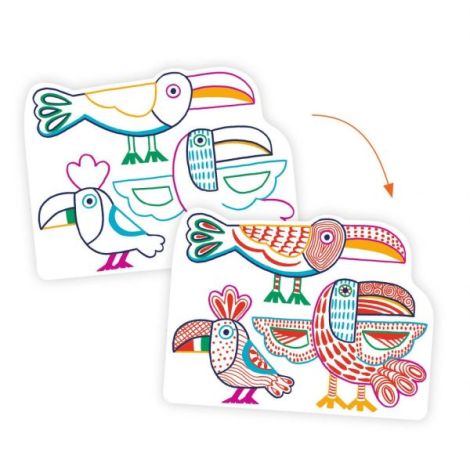 Joc de desenat Familii de animale, Djeco - poza 3