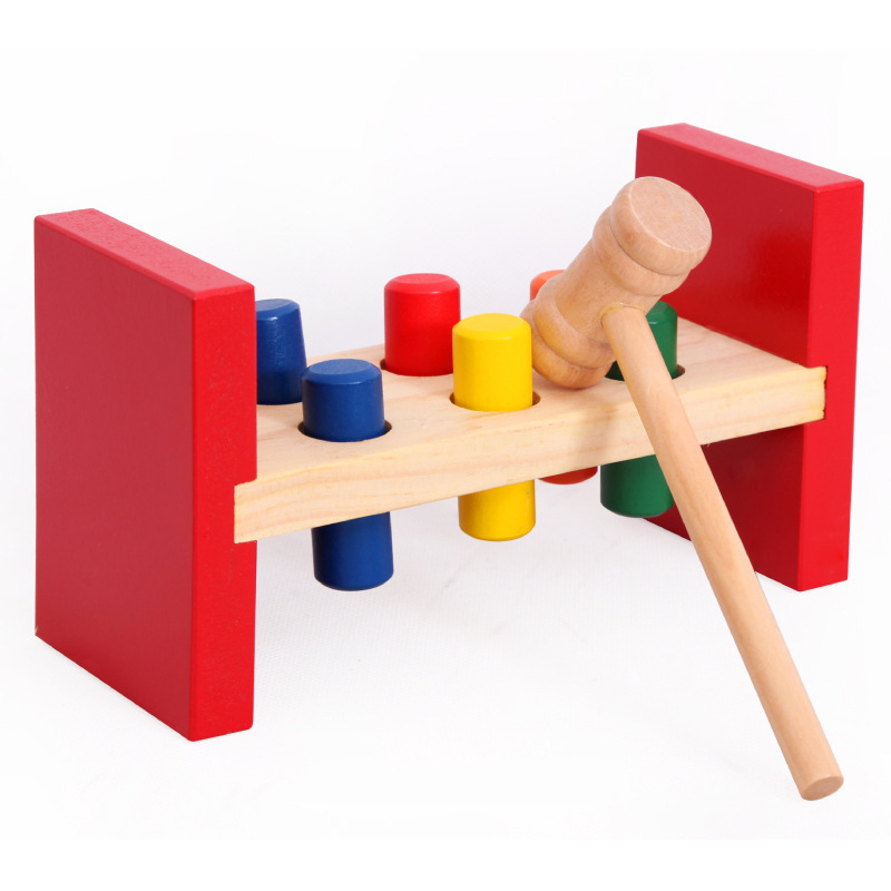 Joc de dexteritate din lemn cu ciocanel - Montessori pentru copii