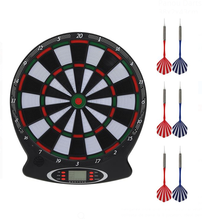 Joc de indemanare darts cu panou electronic si 6 sageti,plastic, negru, 38x2x43cm