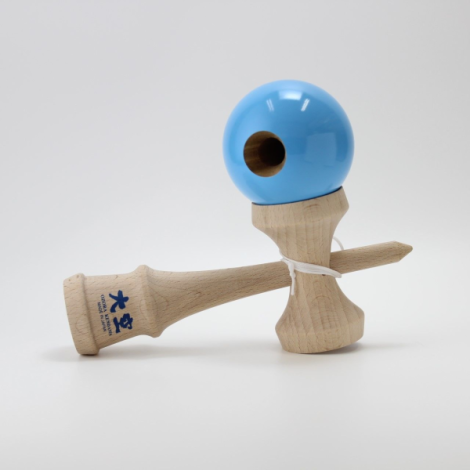 Joc de indemanare din lemn Kendama Ozora, 18 cm - Bleu - poza 3