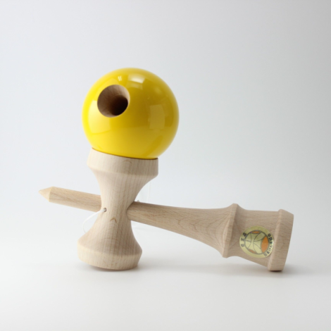 Joc de indemanare din lemn Kendama Ozora, 18 cm - Galben - poza 3