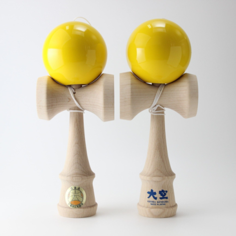 Joc de indemanare din lemn Kendama Ozora, 18 cm - Galben - poza 4