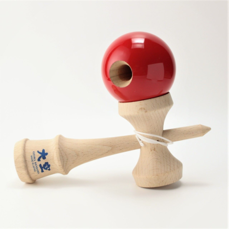 Joc de indemanare din lemn Kendama Ozora, 18 cm - Rosu - poza 3