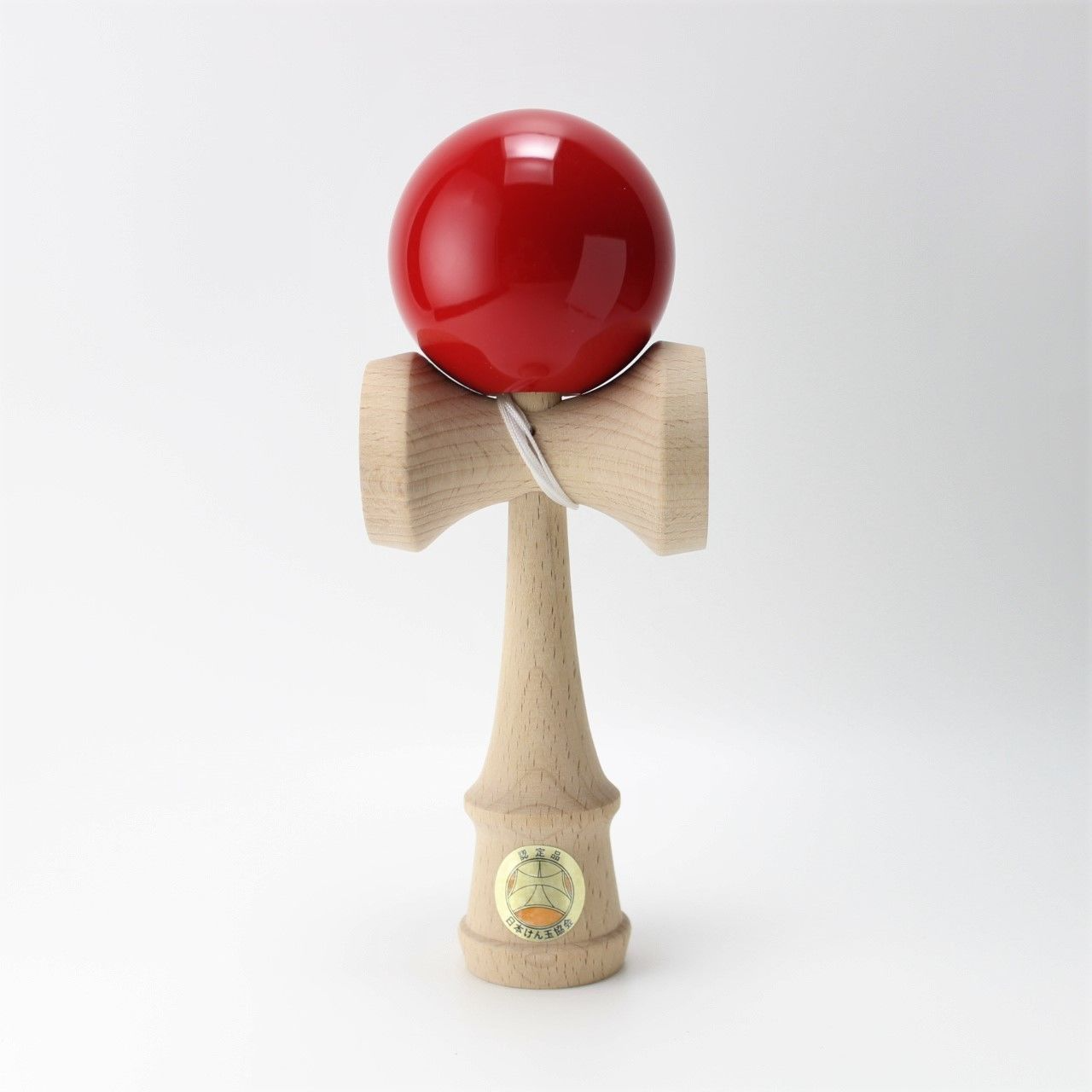 Joc de indemanare din lemn Kendama Ozora, 18 cm - Rosu