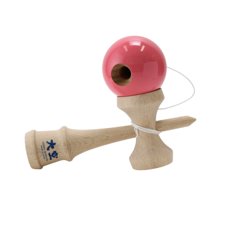 Joc de indemanare din lemn Kendama Ozora, 18 cm - Roz