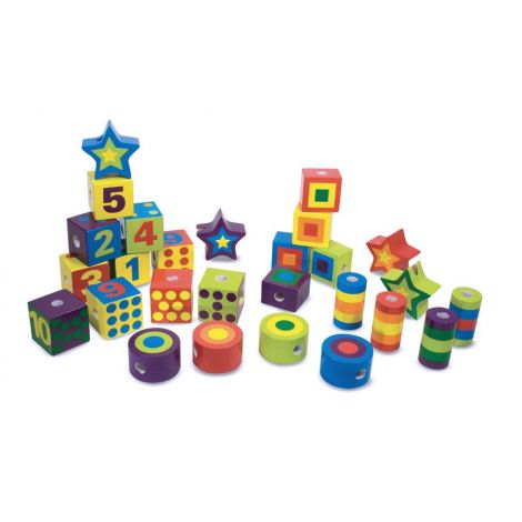 Joc De Insirat Din Lemn Cu Cifre, Montessori, Insira Margelele - Melissa&Doug 3775 - poza 2