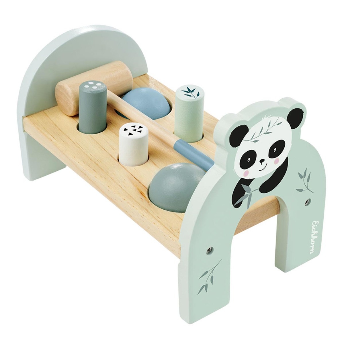 Joc de lemn cu bancuta si ciocanel Eichhorn Panda - poza 1