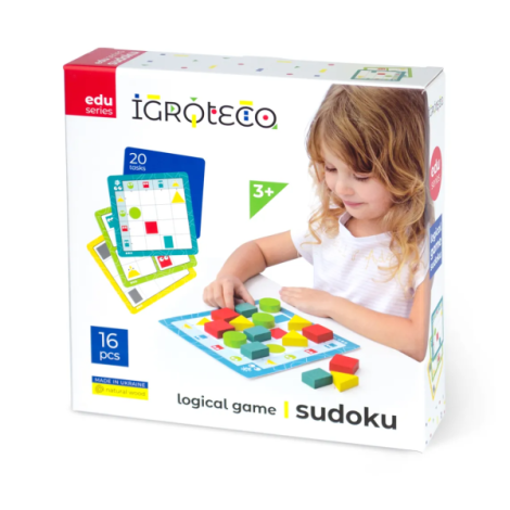 Joc de logica din lemn - Sudoku pentru copii, 16 piese