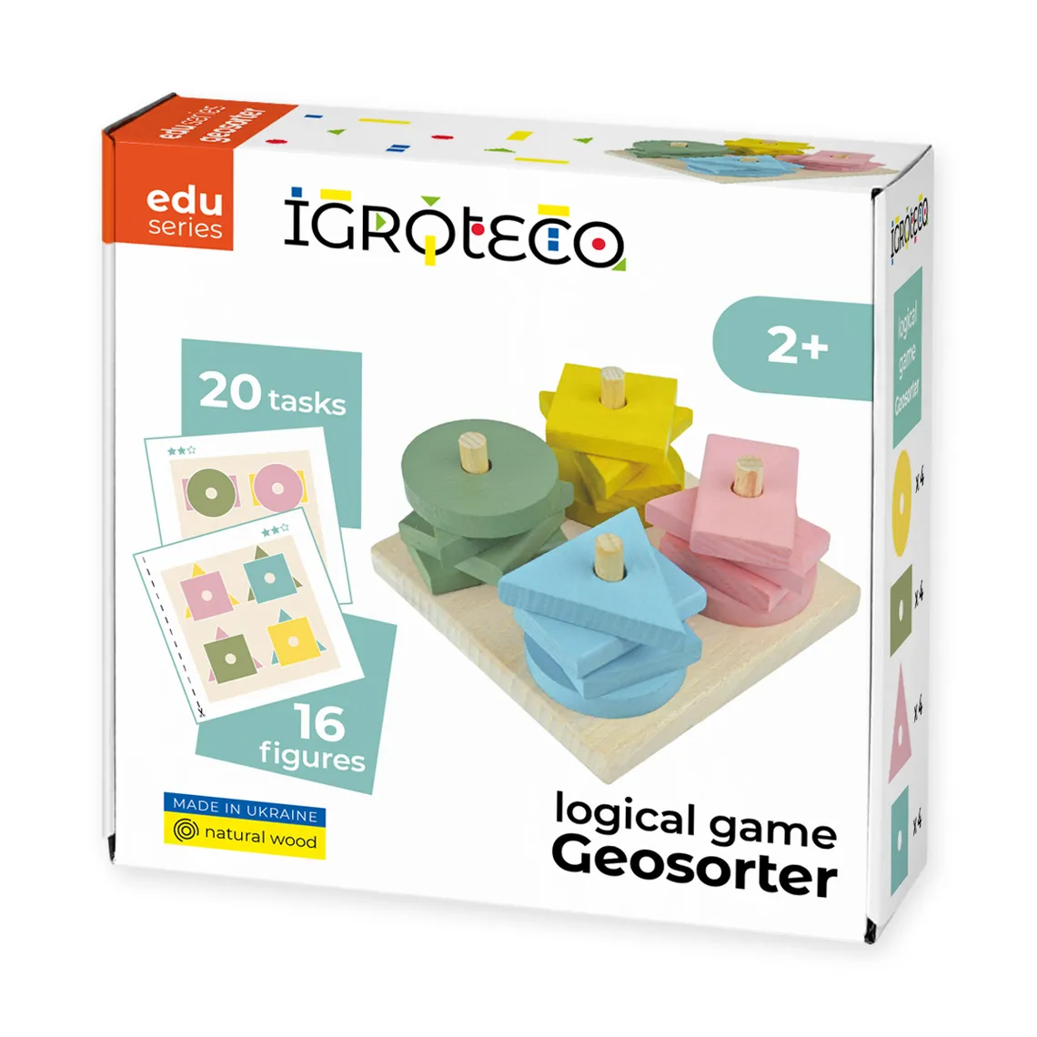 Joc de logica, sortator din lemn -,Geosorter