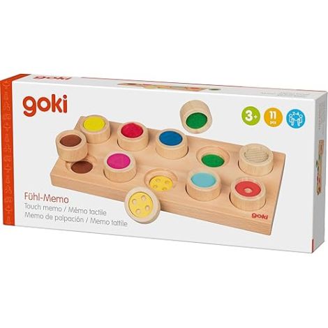 Joc de memorie senzorial tactil, 10 piese, din lemn, 3ani+, individual sau pentru colectivitati, Goki 56895 - poza 4