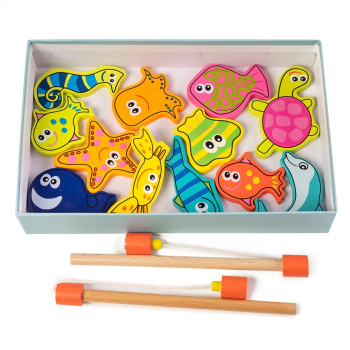 Joc de Pescuit Magnetic din Lemn Montessori