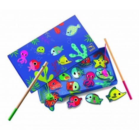 Joc de pescuit magnetic peşti colorați Djeco - poza 1