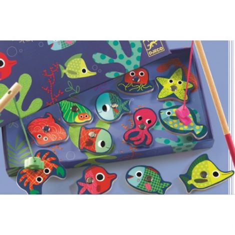 Joc de pescuit magnetic peşti colorați Djeco - poza 2