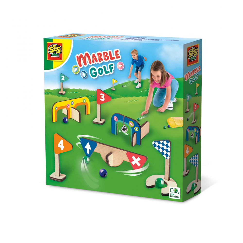 Joc de petrecere copii - Minigolf din lemn cu accesorii incluse