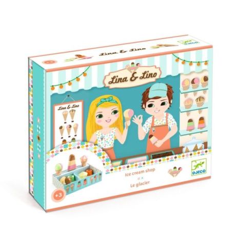 Joc de rol din lemn Gelateria Lina & Lino, Djeco - poza 1