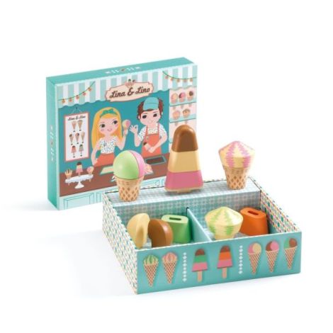 Joc de rol din lemn Gelateria Lina & Lino, Djeco - poza 2