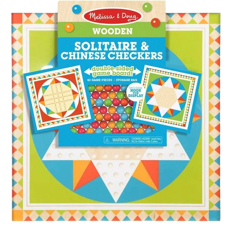 Joc de societate 2 in 1 Solitaire si Sah chinezesc - Melissa & Doug - poza 1