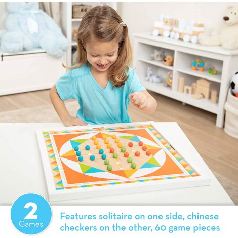 Joc de societate 2 in 1 Solitaire si Sah chinezesc - Melissa & Doug - poza 5