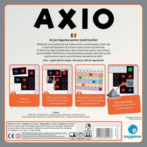 Joc de societate Axio, 100 piese, 1-4 jucatori, varsta 8 ani, 30-45 min, OxyGame 5949046300468 - poza 2