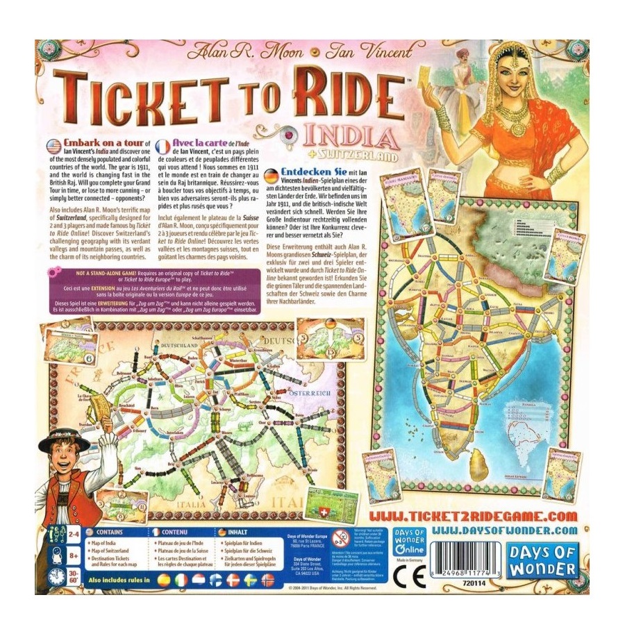 Joc de societate extensie Ticket to Ride India si Elvetia - poza 2