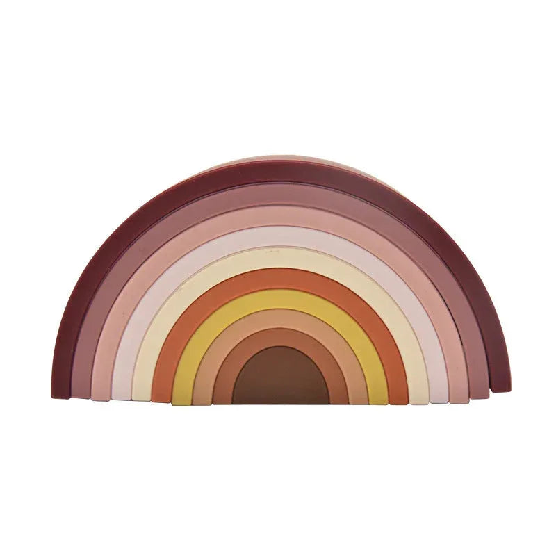 Joc de stivuire, Curcubeu - Blush, 0 luni+, silicon - Blush