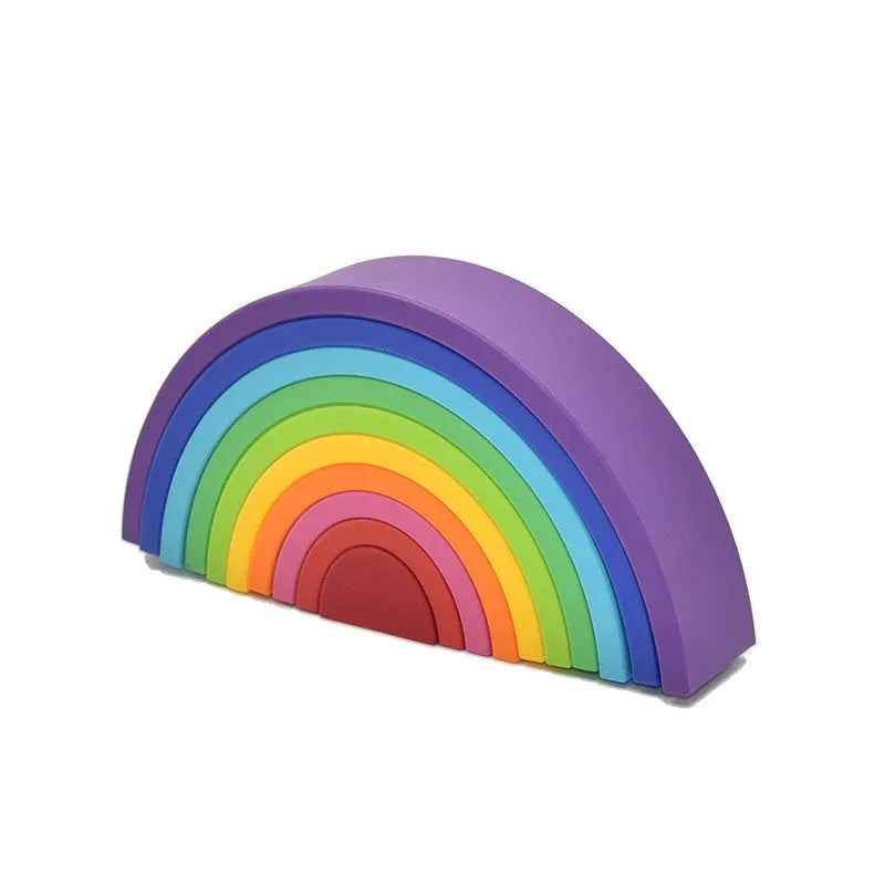 Joc de stivuire, Curcubeu - Blush, 0 luni+, silicon - Multicolor