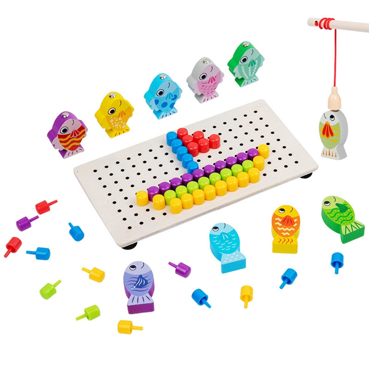 Joc dexteritate mozaic si pescuit magnetic pentru copii 3 ani+