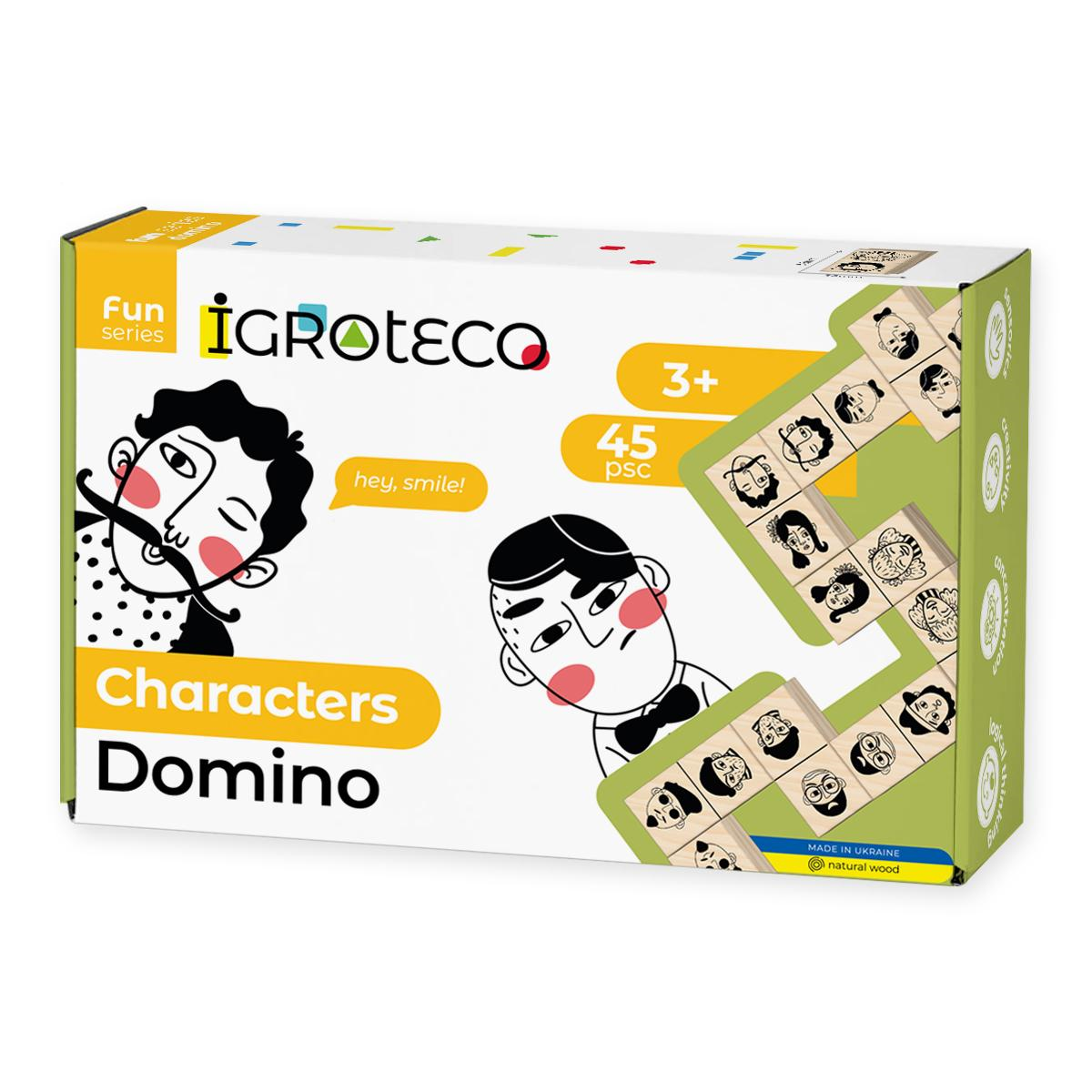 Joc Domino din lemn -,Personaje 45 piese