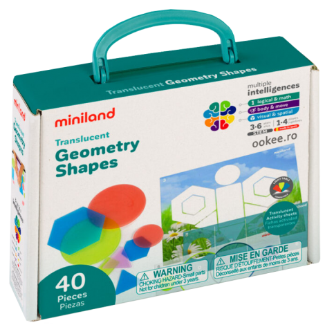 Joc educational Forme geometrice cu piese translucide