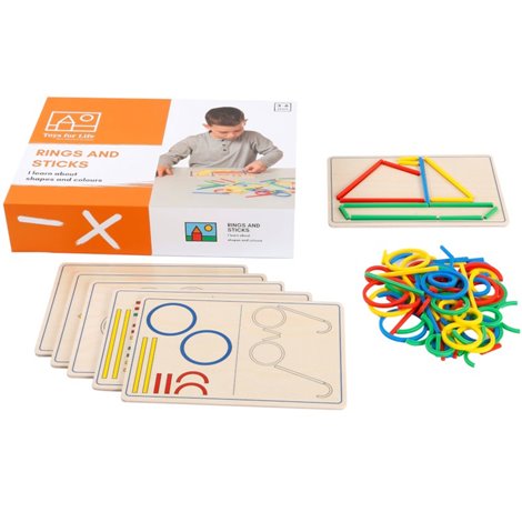Joc educativ de construit Inele si betisoare - poza 1