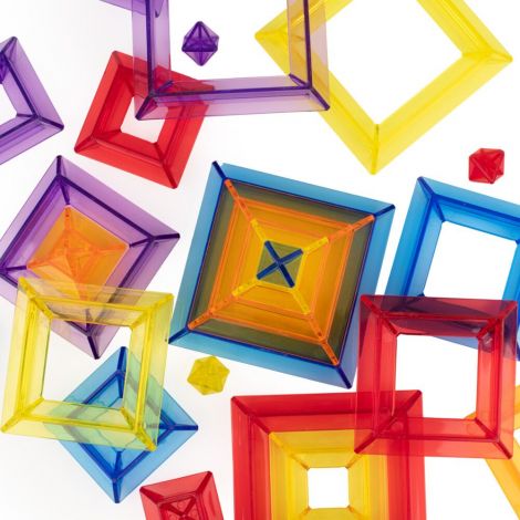 Joc educativ didactic de constructii cu piese translucide Piramide - poza 4