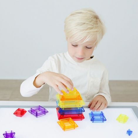 Joc educativ didactic de constructii cu piese translucide Piramide - poza 5